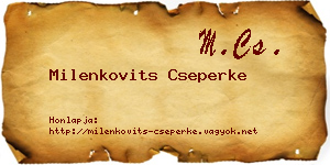 Milenkovits Cseperke névjegykártya